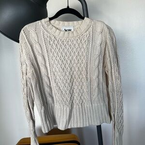 Acne Women's Beige Cable Knit Sweater
